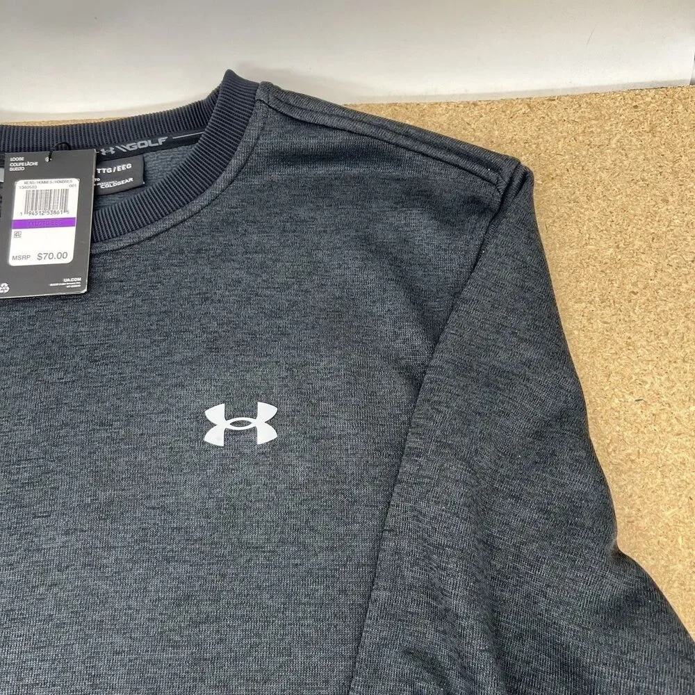 NEW Under Armour Crewneck Sweater Charcoal Gray Golf 2XL 1360503-001